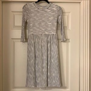 Black and white stripe maternity dress